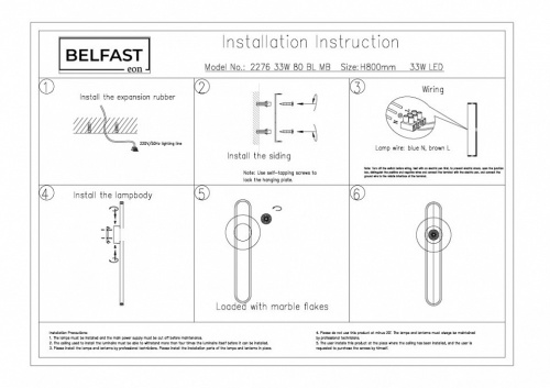 Накладной светильник Belfast Ravenhill 2276 33W 80 BL MB в Нижнем Новгороде фото 7