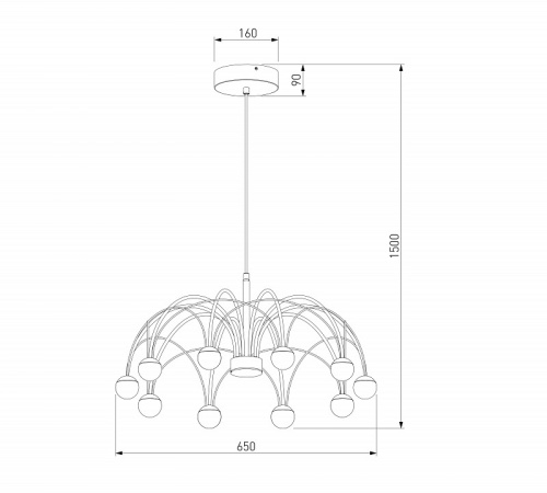 Люстра на штанге Eurosvet Ragno 90030/10 LED золото в Асино фото 2