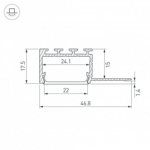 Профиль встраиваемый Arlight PLS 058464 в Нижнем Новгороде фото 2
