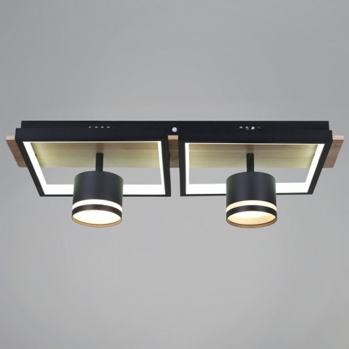 Накладной светильник 19560-0.3-2+2 BK+WOOD в Нижнем Новгороде