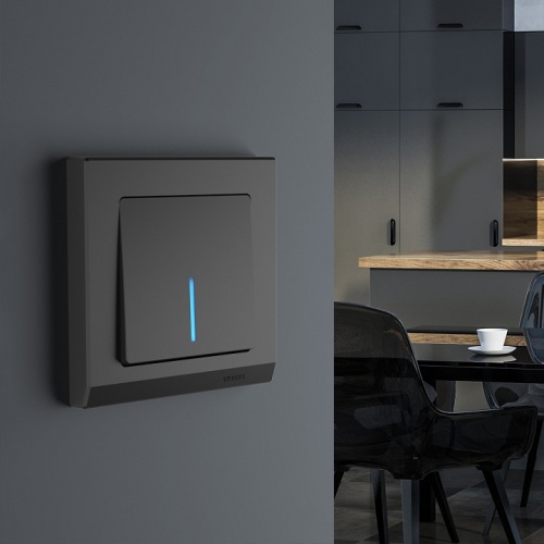 Выключатель проходной одноклавишный с подсветкой без рамки Werkel черный матовый W1112108 в Нижнем Новгороде фото 9