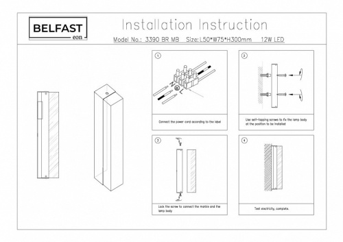 Накладной светильник Belfast Ravenhill 3390 BR MB в Нижнем Новгороде фото 4