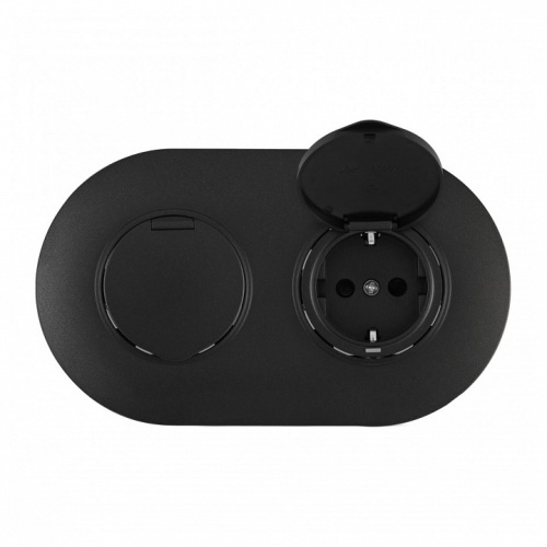 Розетка с заземлением и шторкой, с крышкой Arte Milano SET08-2 SET08-2-41-1x2 black в Нижнем Новгороде