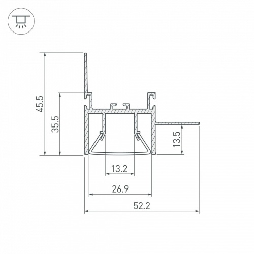 Профиль встраиваемый угловой внешний Arlight FOLED 044857 в Нижнем Новгороде фото 2