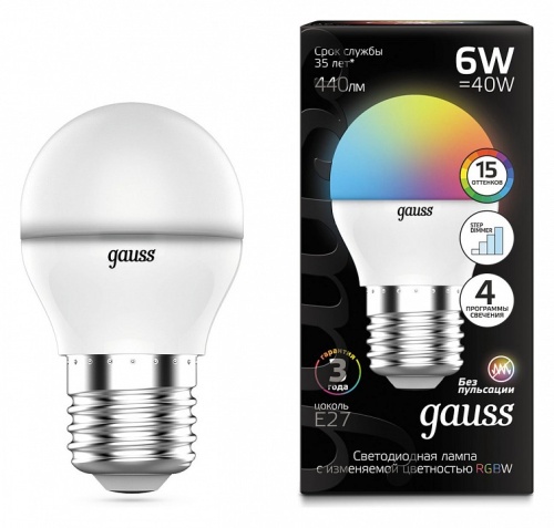 Лампа светодиодная Gauss  E27 6Вт 3000K 105102406 в Нижнем Новгороде