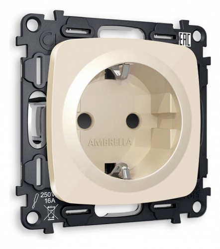 Розетка с заземлением и со шторкой, без рамки Ambrella Volt OMEGA MO307010 в Нижнем Новгороде