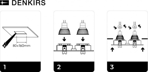 DK3022-BK Встраиваемый светильник, IP 20, 10 Вт, GU5.3, LED, черный, пластик в Звенигороде фото 2