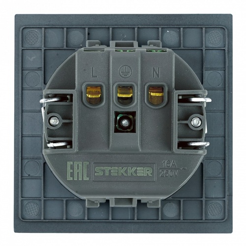 Розетка двойная с заземлением и со шторками, с крышкой Stekker Мия 50455 в Нижнем Новгороде фото 6