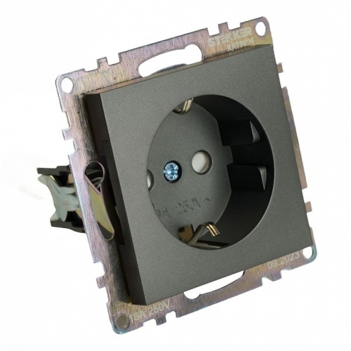 Розетка с заземлением и со шторкой, без рамки Stekker Катрин 49423 в Нижнем Новгороде фото 3