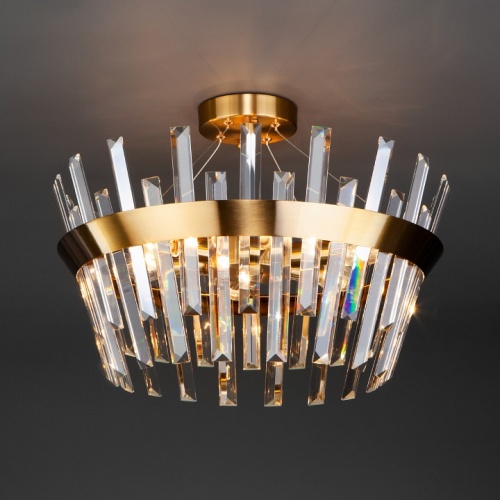 Светильник на штанге Eurosvet Steccato 10111/5 золотая бронза / прозрачный хрусталь Strotskis в Нижнем Новгороде фото 3