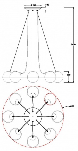 Подвесная люстра MyFar Julian MR2291-8P в Нижнем Новгороде фото 3