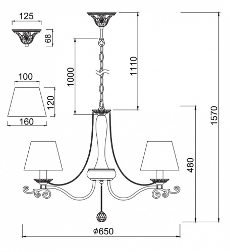 Подвесная люстра Freya Donata FR2759-PL-05-W в Нижнем Новгороде фото 5