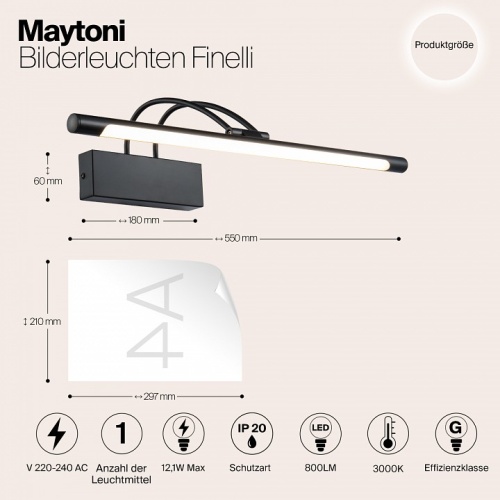Подсветка для картины Maytoni Finelli MIR004WL-L12B в Нижнем Новгороде фото 4