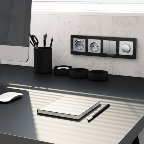 Рамка на 4 поста Werkel Acrylic (черный) W0042708 в Нижнем Новгороде фото 2