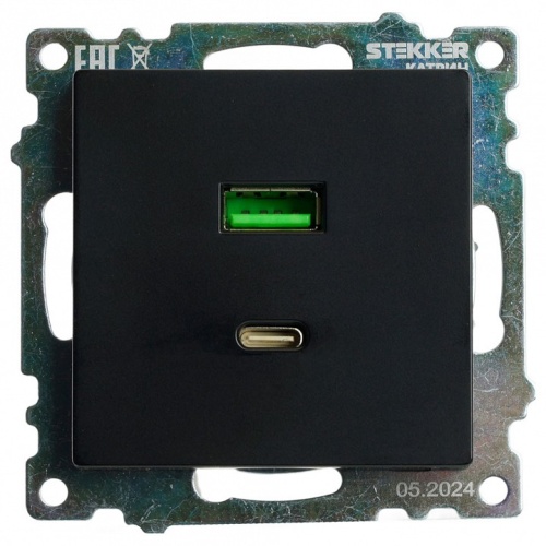 Розетка 2хUSB type A и C без рамки Stekker Катрин 50055 в Нижнем Новгороде
