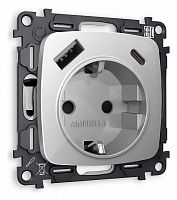 Розетка с заземлением и 2хUSB type A и C, без рамки Ambrella Volt OMEGA MO410010 в Нижнем Новгороде
