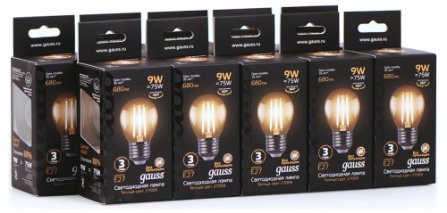 Лампа светодиодная Gauss  E27 9Вт 2700K 105802109 в Нижнем Новгороде фото 2