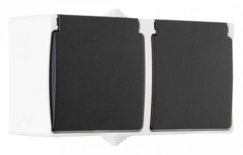 Блок с розетками влагозащищенными с заземлением и крышкой Arte Milano am-309 309.40-2.grey в Нижнем Новгороде фото 3