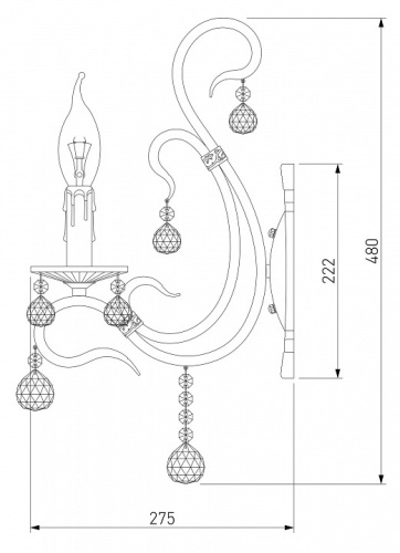 Бра Eurosvet Ernin 12505/1 античная бронза Strotskis в Симферополе фото 4