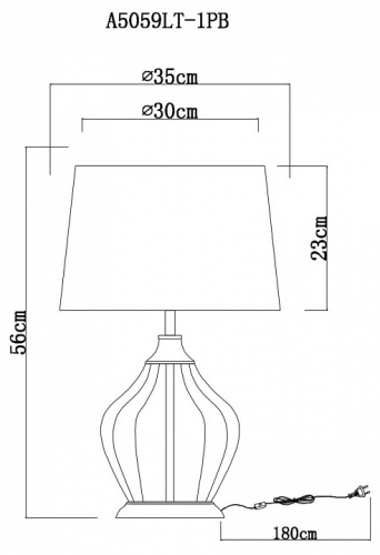 Настольная лампа декоративная Arte Lamp Baymont A5059LT-1PB в Сочи фото 4