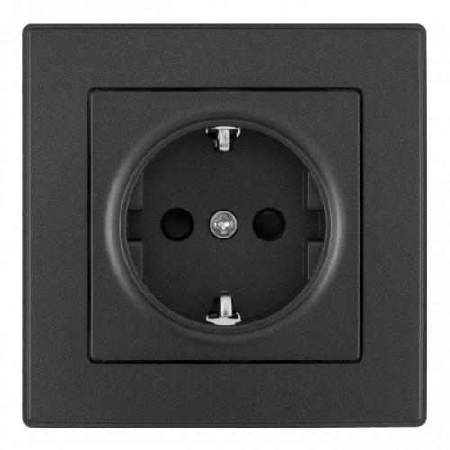 Розетка с заземлением и со шторкой Arte Milano SET06-1 SET06-1-40-1 black в Нижнем Новгороде фото 3