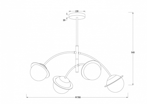 Люстра на штанге Freya Lumix FR5323CL-04CH в Нижнем Новгороде фото 2