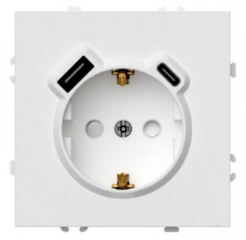 Розетка с заземлением и со шторкой и 2хUSB type A и C, без рамки Stekker Эмили 50217 в Нижнем Новгороде