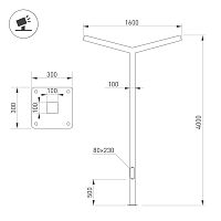 Опора OXOR-STER-Y-2000x100x100-L4000-100W Warm3000 (BK, 230V) IP65 (Arlight, Сталь) в Вихоревке