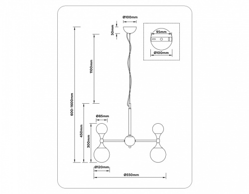 Подвесная люстра Ambrella Light LH LH51050 в Нижнем Новгороде фото 6