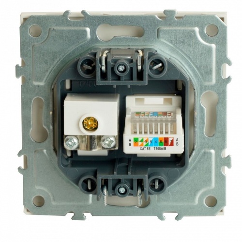 ТВ-розетка и розетка Ethernet RJ-45 без рамки Stekker Эмили 49872 в Нижнем Новгороде фото 6