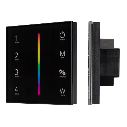Панель SMART-P22-RGBW-G-IN Black (12-24V, 4x3A, Sens, 2.4G) (Arlight, IP20 Пластик, 5 лет) в Кирсе фото 4