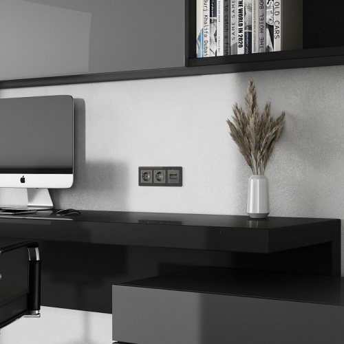 Накладка для розетки Ethernet RJ-45 Werkel графит акрил W1191144 в Нижнем Новгороде фото 2