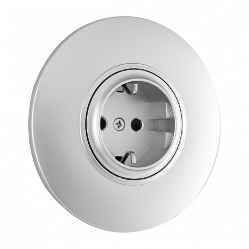 Розетка с заземлением и со шторкой Arte Milano SET08-1 SET08-1-40-1 silver в Нижнем Новгороде