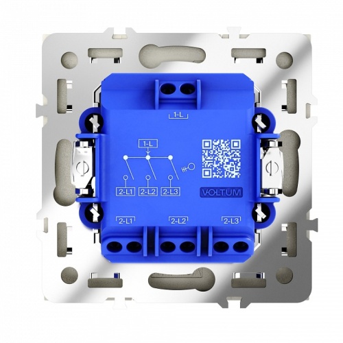 Выключатель трехклавишный без рамки Voltum S70 VLS030104 в Нижнем Новгороде фото 2