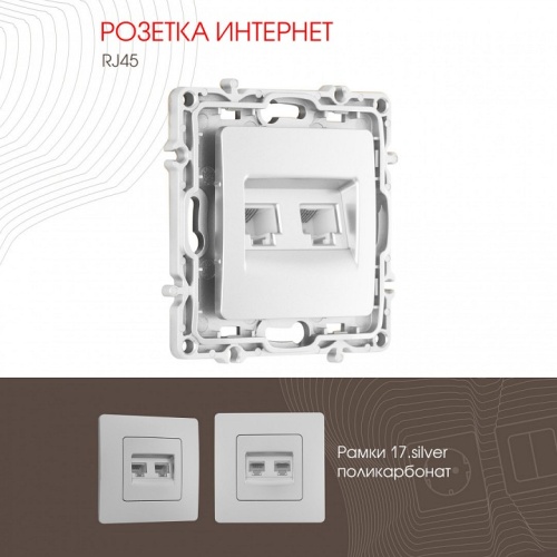 Розетка Ethernet RJ-45 без рамки Arte Milano am-217 217.45-2.silver в Нижнем Новгороде фото 4