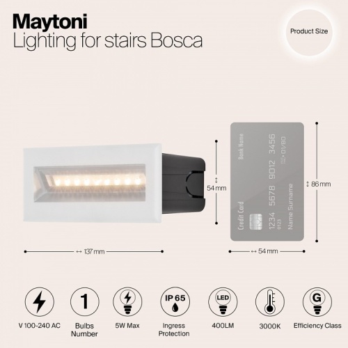 Встраиваемый светильник Maytoni Bosca O045SL-L5W3K в Кораблино фото 3