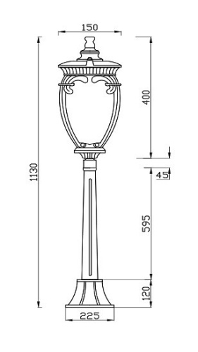 Наземный высокий светильник Maytoni Fleur O414FL-01GB1 в Владивостоке фото 4