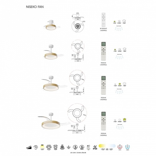 Светильник с вентилятором Mantra NISEKO FAN 9013 в Нижнем Новгороде фото 6