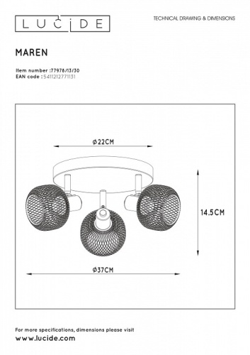 Спот Lucide Maren 77978/13/30 в Кольчугино фото 4