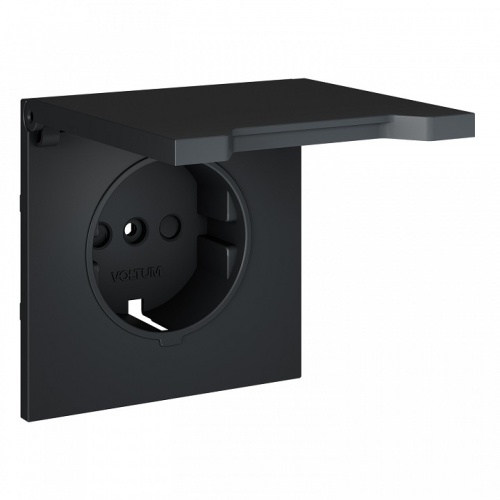 Накладка для розетки с заземлением и со шторками с крышкой Voltum S70 VLS000807 в Нижнем Новгороде фото 3