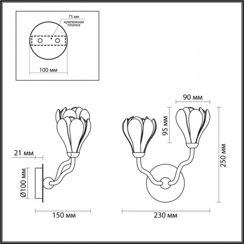 Бра Odeon Light Gardi 5090/2W в Кизилюрте фото 2