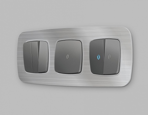 Выключатель самовозвратный одноклавишный с подсветкой, без рамки Ambrella Volt MO MO652060 в Нижнем Новгороде фото 2