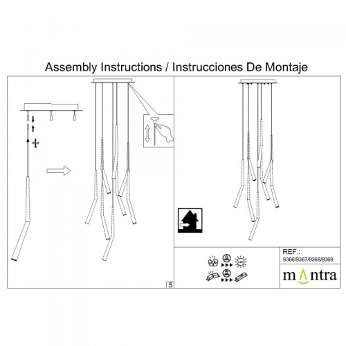 Подвесная люстра Mantra Arrecife 9366+9211 (8L) в Нижнем Новгороде фото 2