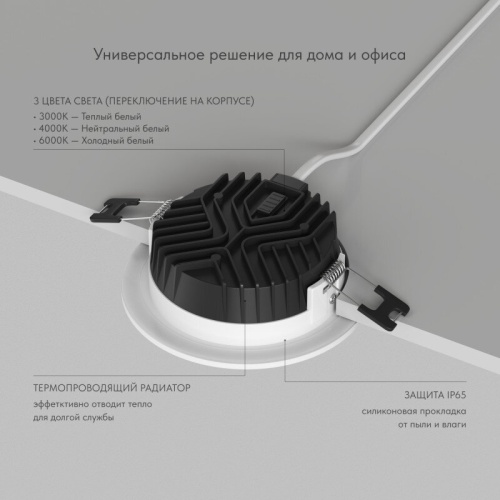 Встраиваемый светильник Denkirs VERSA DK2461-WH в Нижнем Новгороде фото 4