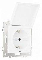 Розетка влагозащищенная с заземлением и со шторкой с крышкой Arte Milano am-206 206.41-1.white в Нижнем Новгороде