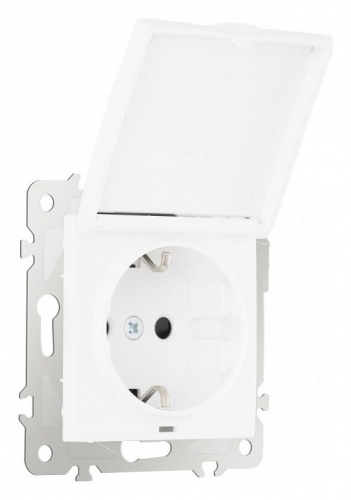 Розетка влагозащищенная с заземлением и со шторкой с крышкой Arte Milano am-206 206.41-1.white в Нижнем Новгороде
