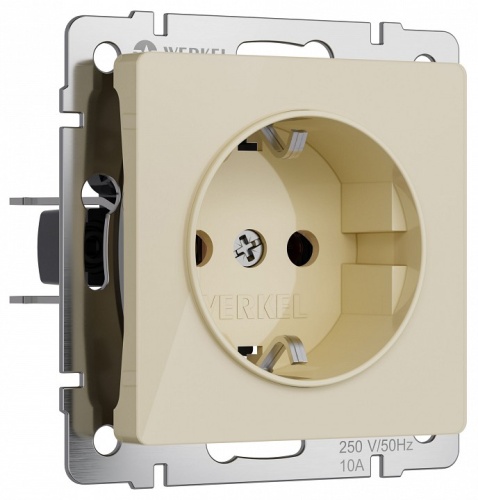 Розетка с заземлением и со шторками, без рамки Werkel айвори акрил W1171143 в Нижнем Новгороде