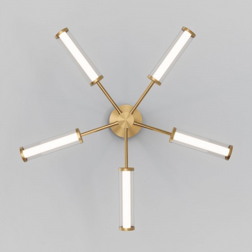 Люстра на штанге Eurosvet Stark 50386/5 LED латунь в Нижнем Новгороде фото 6