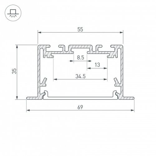 Профиль встраиваемый Arlight S2-LINIA 29470 в Нижнем Новгороде фото 2