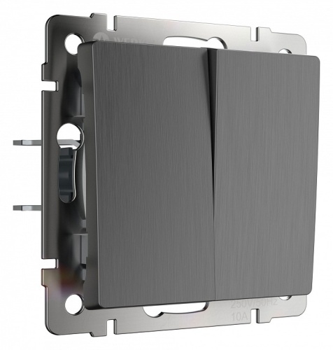 Выключатель проходной двухклавишный без рамки Werkel графит рифленый W1122004 в Нижнем Новгороде